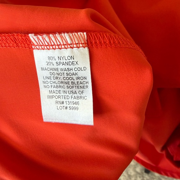 Jude Connally Emerson Puff-Sleeve V-Neck Shift Dress, Coral Red, S, Like New - Picture 7 of 7